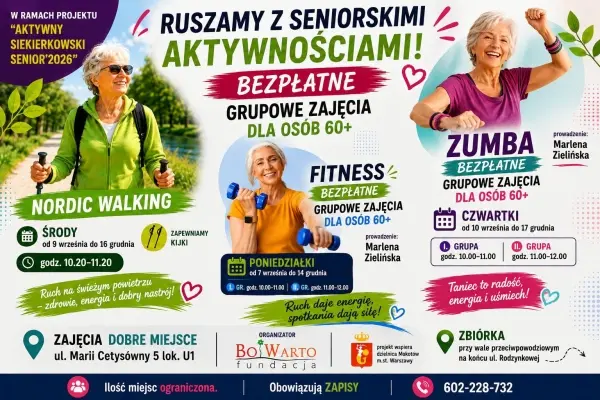 ZUMBA dla osób 60+ [godz. 10:00 i 11:00]