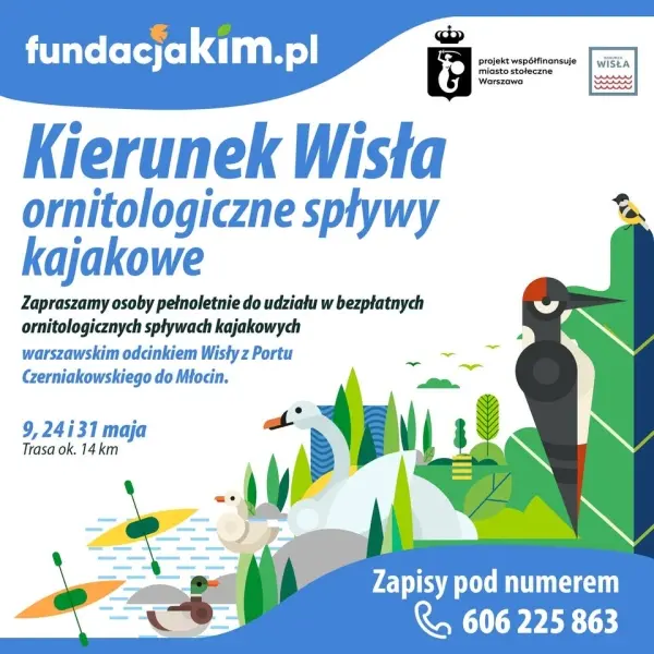 Spływ ornitologiczny warszawskim odcinkiem Wisły
